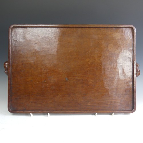 471 - Robert 'Mouseman' Thompson of Kilburn: An English oak Tea Tray, of rectangular form with raised side... 