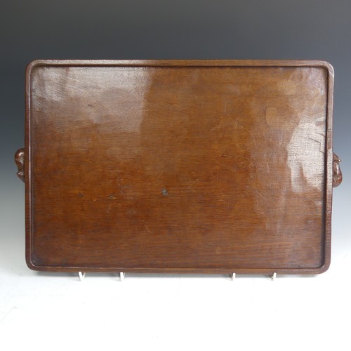 471 - Robert 'Mouseman' Thompson of Kilburn: An English oak Tea Tray, of rectangular form with raised side... 