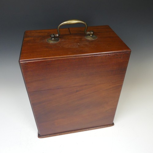 499 - A 19th century apothecary travelling medicine Box, with brass carrying handle to top, the hinged doo... 