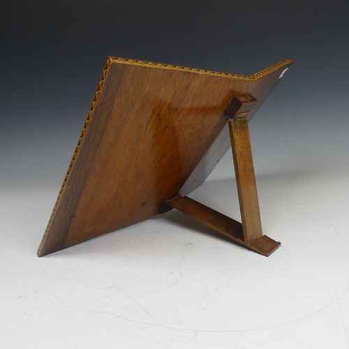 500 - A Victorian rosewood and Tunbridge ware reading / book Stand, the two angled faces inlaid with mosai... 