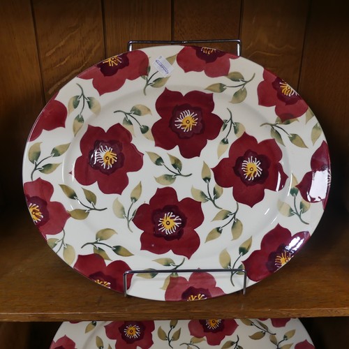 77 - An Emma Bridgewater 'Christmas Rose' pattern Meat Platter, L 45.5cm, together with another smaller, ... 