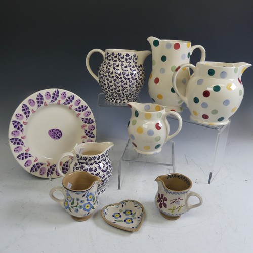 81 - An Emma Bridgewater Polka Dot pattern Jug, H 18cm, together with two others, H 14cm and H 10.5cm, to... 