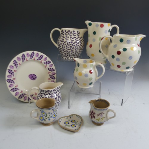 81 - An Emma Bridgewater Polka Dot pattern Jug, H 18cm, together with two others, H 14cm and H 10.5cm, to... 