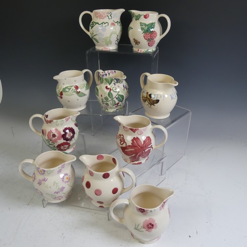 74 - A quantity of Emma Bridgewater pottery Jugs, of varying patterns comprising Rise and Shine, Strawber... 