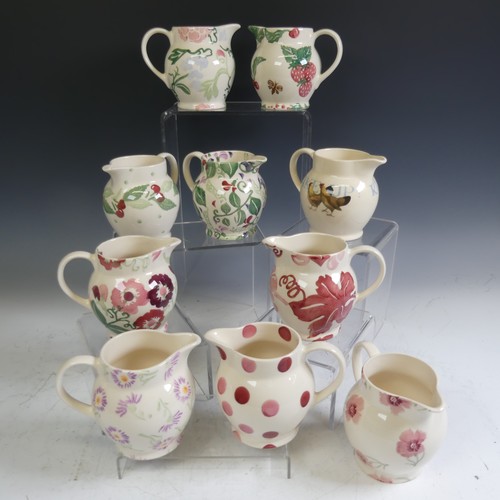 74 - A quantity of Emma Bridgewater pottery Jugs, of varying patterns comprising Rise and Shine, Strawber... 