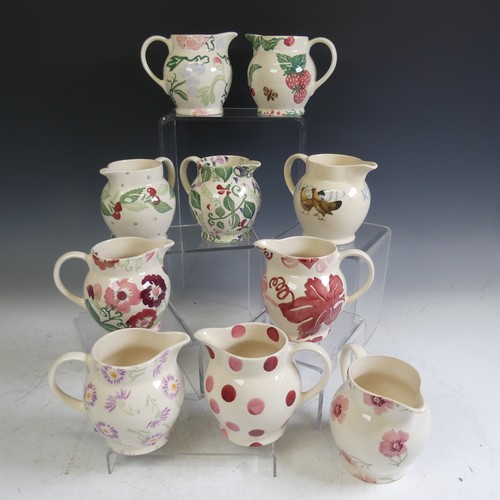 74 - A quantity of Emma Bridgewater pottery Jugs, of varying patterns comprising Rise and Shine, Strawber... 