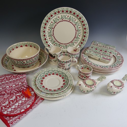 72 - A quantity of Emma Bridgewater 'Joy' pattern Wares, comprising Pudding Basin D 19.5cm, a Fruit Bowl ... 