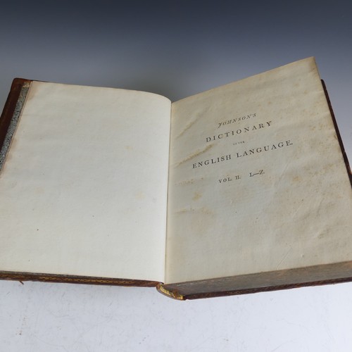 219 - Johnson (Samuel); 'A Dictionary of the English Language', two vols, ninth edition, 1806, gilt tooled... 