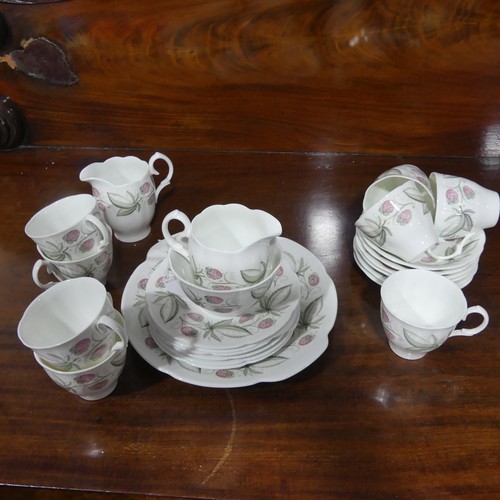 20 - A Susie Cooper 'Wild Strawberry' pattern Coffee Set, comprising eight Coffee Cups and six Saucers, s... 