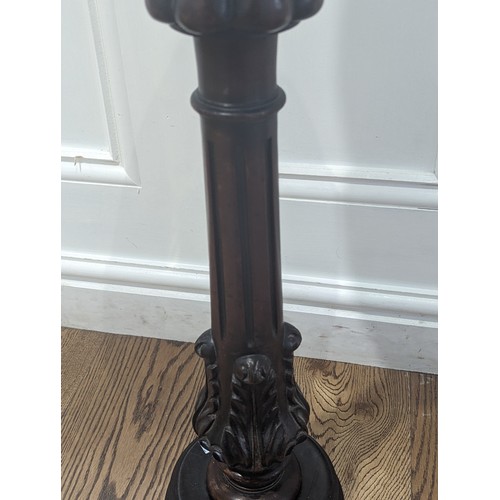 413 - A late 19thC large Oil Lamp, with cut glass font on turned wooden column, marks for Hinks Duplex bur... 