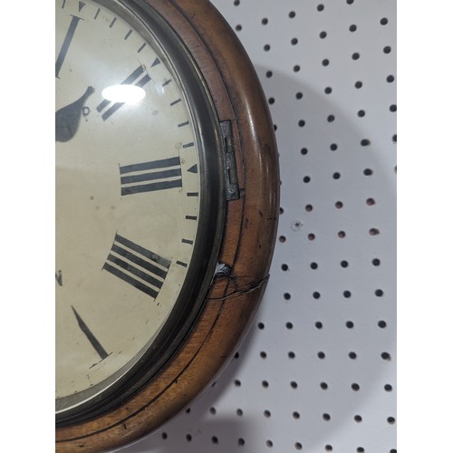 235 - A 19th century mahogany Maple & Co, London single fusee Wall Clock, 12 inch painted dial with Ro... 