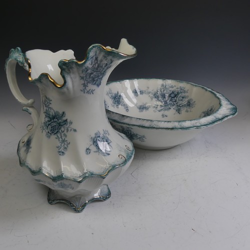 70 - A Staffordshire pottery 'Albany' pattern Jug and Basin, transfer printed, marked for Horindley and C... 