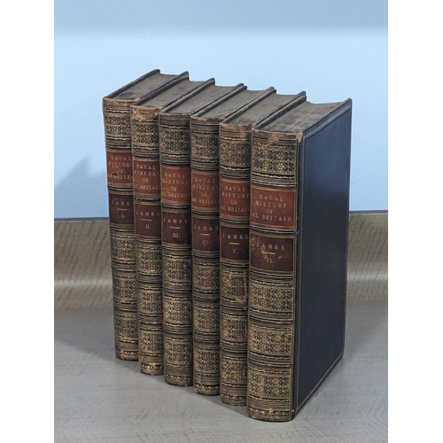 222 - James (William); 'The Naval History of Great Britain', new edition with additions and notes, six vol... 