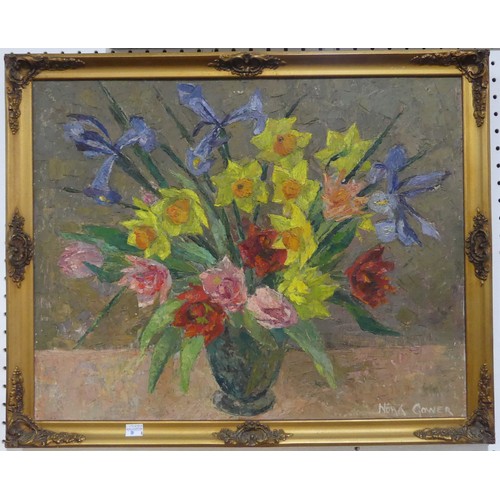 261 - Nora Gower (British 20thC), Still life of Spring Flowers in a Vase, oil on canvas, 47.5cm x 60cm, si... 