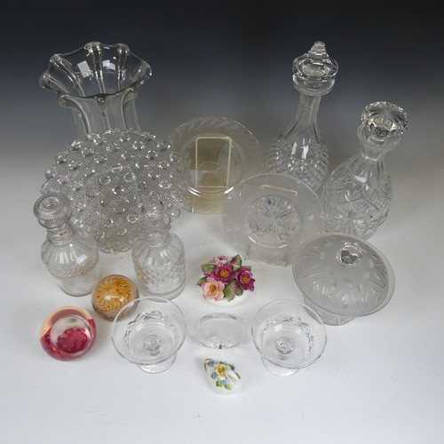 83A - A small quantity of cut and moulded Glassware, to comprise footed celery Vase with notched exterior,... 