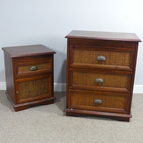 322 - A Vintage mahogany Chest of Drawers, with shell handles, W 68 cm x H 84 cm x D 40 cm, together with ... 