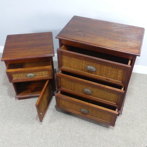 322 - A Vintage mahogany Chest of Drawers, with shell handles, W 68 cm x H 84 cm x D 40 cm, together with ... 