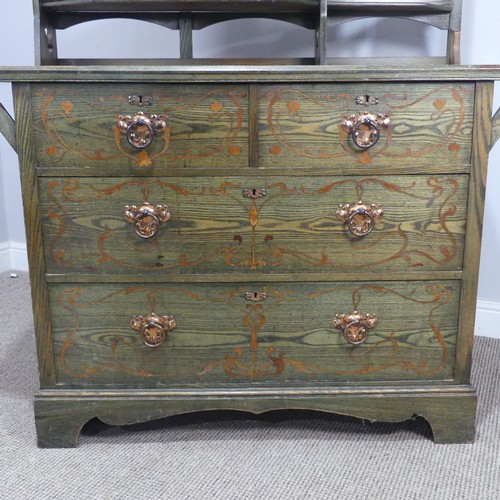 622 - An Arts and Crafts stained ash Dressing Chest made by Shapland & Petter of Barnstaple, with swin... 