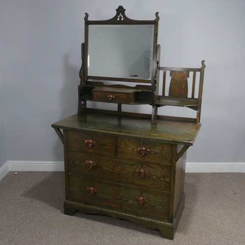 622 - An Arts and Crafts stained ash Dressing Chest made by Shapland & Petter of Barnstaple, with swin... 