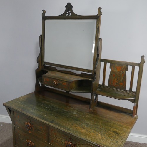 622 - An Arts and Crafts stained ash Dressing Chest made by Shapland & Petter of Barnstaple, with swin... 