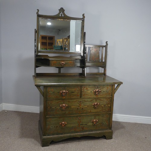 622 - An Arts and Crafts stained ash Dressing Chest made by Shapland & Petter of Barnstaple, with swin... 