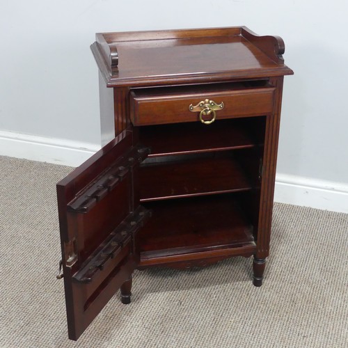 627 - An Arts and Crafts mahogany Smoker's Cabinet, in the style of Shapland and Petter, with copper strap... 