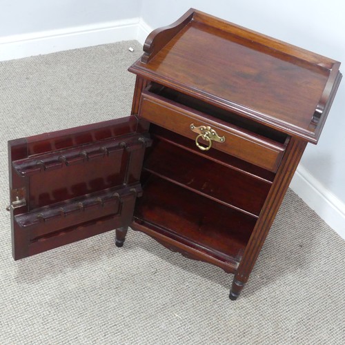 627 - An Arts and Crafts mahogany Smoker's Cabinet, in the style of Shapland and Petter, with copper strap... 