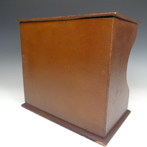 324 - Asprey London: An early 20th century leather Desk Stationery Rack, or desk set / telegram rack, incl... 