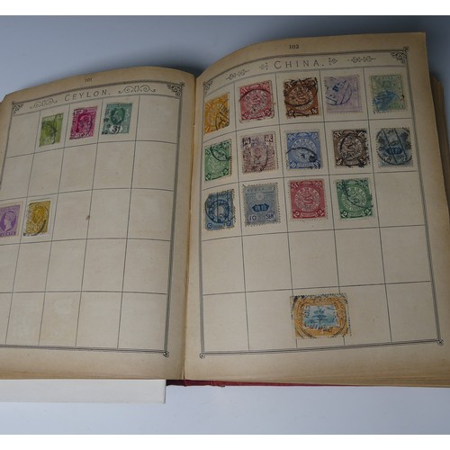 550 - Stamps; An old time collection of stamps in a Lincoln album including China.