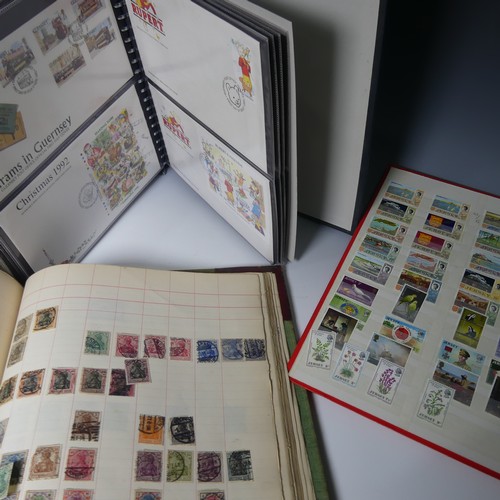 554 - Stamps: A collection of Stamps in nine albums and stock books including mint Channel Islands and Ald... 