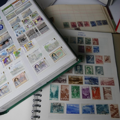 554 - Stamps: A collection of Stamps in nine albums and stock books including mint Channel Islands and Ald... 