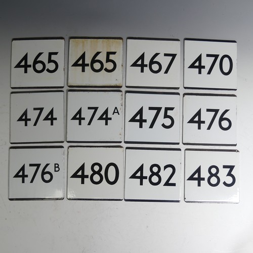 625 - Bus and Coaching Memorabilia; A collection of London Transport enamel Bus Stop E-Plates, 13cmx12.5cm... 