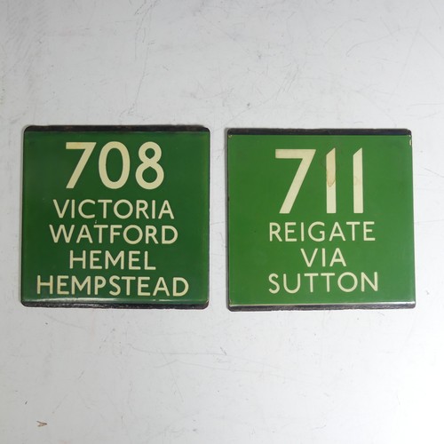 636 - Bus and Coaching Memorabilia; Two London Transport enamel Bus Stop E-Plates, Green Line Route No.'s ... 