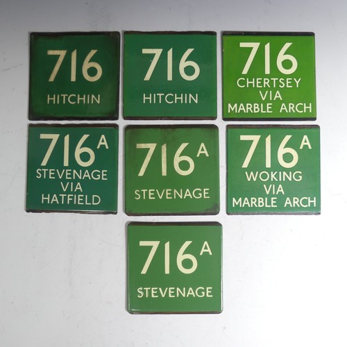 647 - Bus and Coaching Memorabilia; A collection of seven London Transport enamel Bus Stop E-Plates, three... 