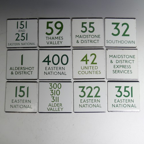 649 - Bus and Coaching Memorabilia; A collection of London Transport enamel Bus Stop E-Plates, all with th... 