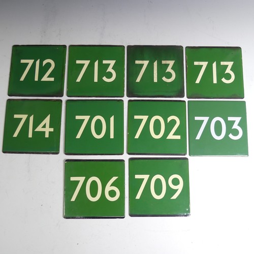 650 - Bus and Coaching Memorabilia; A group of London Transport enamel Bus Stop E-Plates, Green Line Route... 