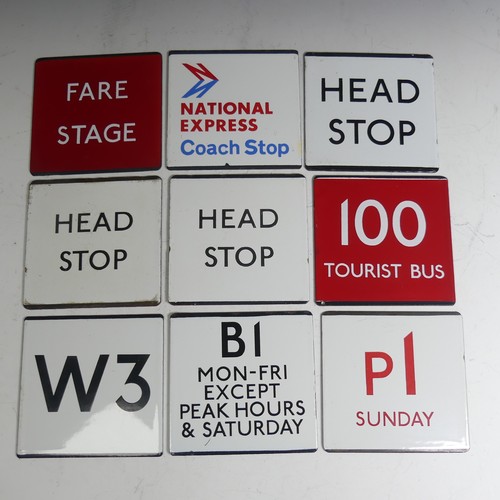 653 - Bus and Coaching Memorabilia; A collection of London Transport enamel Bus Stop E-Plates, including '... 