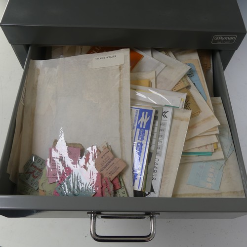 658 - Railwayana; Two filing cabinets containing Edmondson and APTIS Platform Tickets, Destination Tickets... 