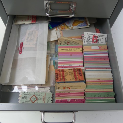 658 - Railwayana; Two filing cabinets containing Edmondson and APTIS Platform Tickets, Destination Tickets... 