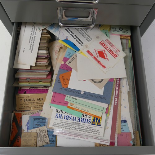 658 - Railwayana; Two filing cabinets containing Edmondson and APTIS Platform Tickets, Destination Tickets... 