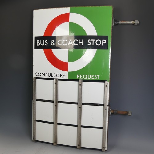 660 - Bus and Coach Memorabilia; A London Transport enamel 'Bus & Coach Stop' Flag Sign, circa. 1950's... 