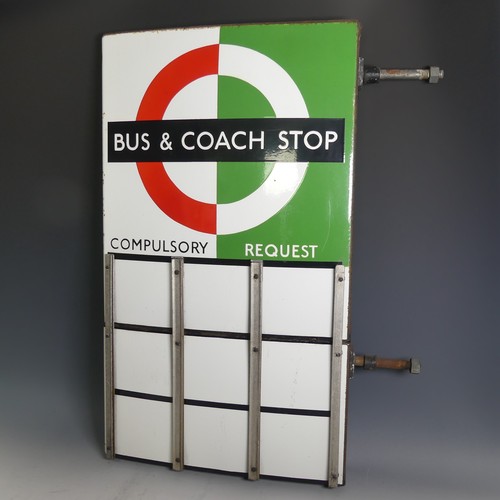 660 - Bus and Coach Memorabilia; A London Transport enamel 'Bus & Coach Stop' Flag Sign, circa. 1950's... 