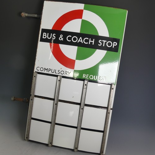 660 - Bus and Coach Memorabilia; A London Transport enamel 'Bus & Coach Stop' Flag Sign, circa. 1950's... 