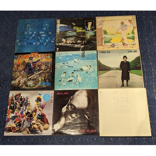 611 - Vinyl Records; A collection of Elton John LP's, including 'Madness across the Water' DJLPH.420, 'Pop... 