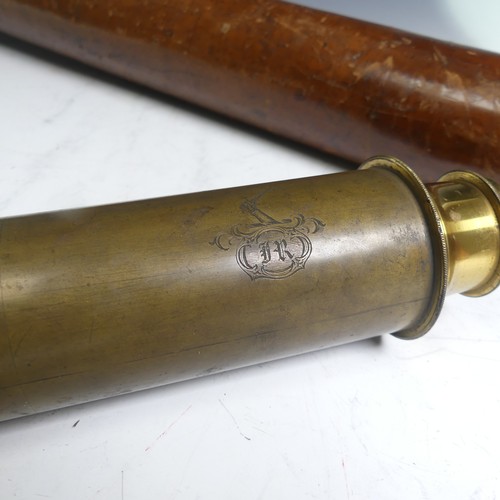 587 - A Dolland 'Day or Night' telescope, with three changeable brass cell viewing lenses, the first is en... 