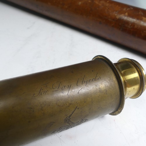 587 - A Dolland 'Day or Night' telescope, with three changeable brass cell viewing lenses, the first is en... 