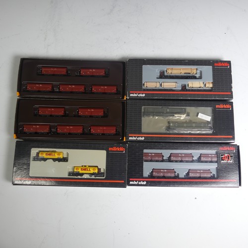 691 - Marklin Mini-Club “Z” gauge, 87580 Baggage Mail 2-Car set, together with five other freight sets: 82... 