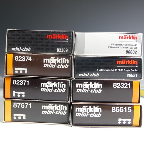 692 - Marklin Mini-Club “Z” gauge, eight freight/transport sets: 82321, 82369, 82371, 82374, 8... 