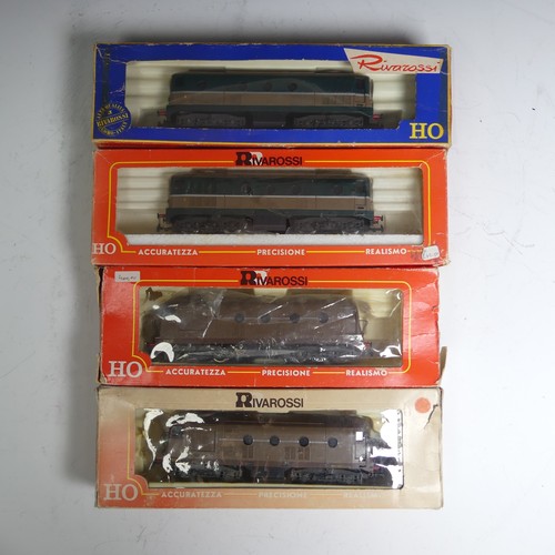 706 - Rivarossi ‘HO’ gauge, four boxed diesel electric locomotives: 2 x 1777 Gr. D341-1017 (Fiat) Fettovie... 