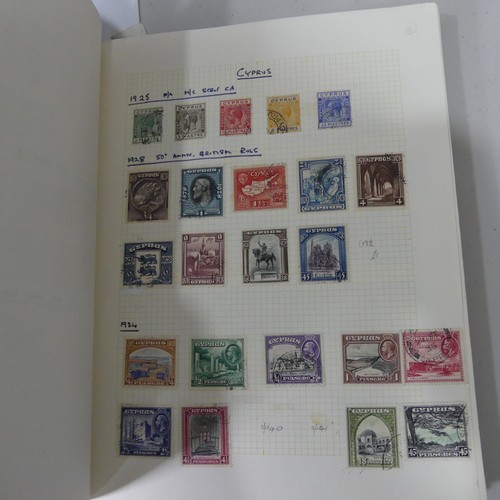 557 - Stamps: A mint and used collection of British Empire Stamps ,in albums including Cypress, Hong Kong,... 